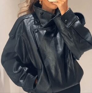Carla Asymmetrical Vegan Leather Jacket
